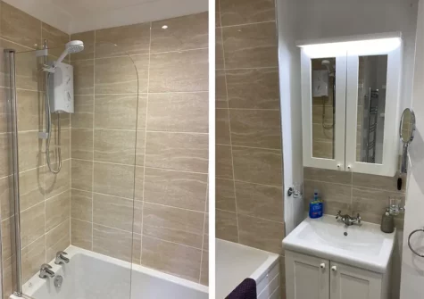 The bathroom at 1 Beachtop Court, Tenby