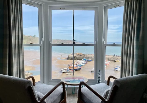 The living area at 1 Goscar Court, Tenby