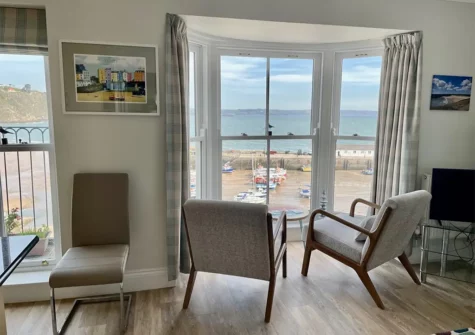 The living area at 1 Goscar Court, Tenby