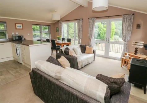 The living area at 1 Hornbeam Lodge, Camp Hill