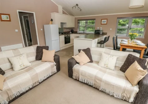 The living area at 1 Hornbeam Lodge, Camp Hill