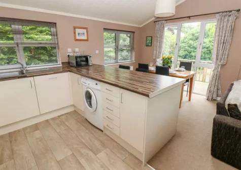 The kitchen at 1 Hornbeam Lodge, Camp Hill