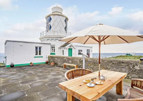 The patio & alfresco dining area at 1 St Anns Head Lighthouse, St Annes Head