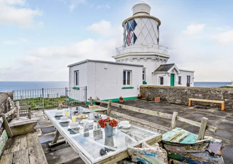 The patio & alfresco dining area at 1 St Anns Head Lighthouse, St Annes Head