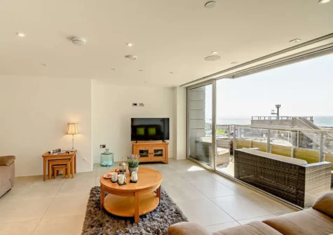 The living area at 10 Waters Edge, Tenby