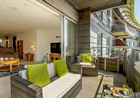 The balcony at 10 Waters Edge, Tenby