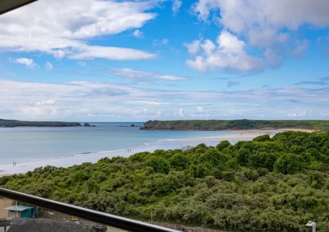 The view from the balcony at 10 Waterstone House, Tenby