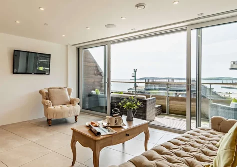 The living area at 11 Waters Edge, Tenby