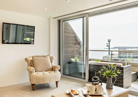 The living area at 11 Waters Edge, Tenby