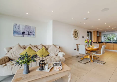 The living area at 11 Waters Edge, Tenby