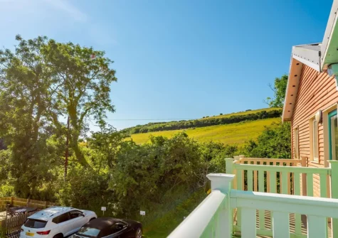 Bedroom #1 balcony at 13 Freshwater Bay, Freshwater East