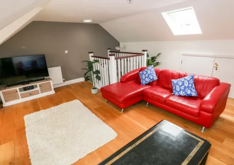 The living area at 22 Giltar House, Tenby