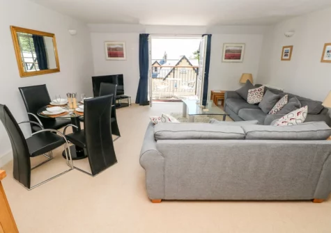 The living area at 24 Rhodewood House, Saundersfoot