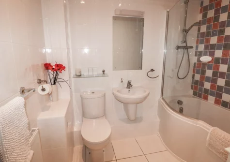 The bathroom at 24 Rhodewood House, Saundersfoot
