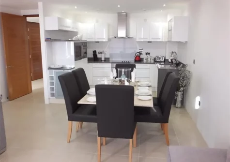 The dining area at 3 Waters Edge, Tenby