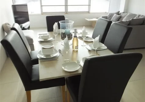 The dining area at 3 Waters Edge, Tenby