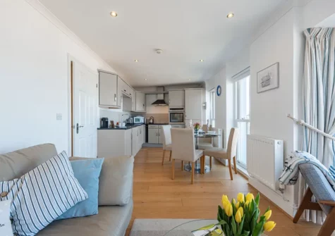 The living area at 4 Goscar Court, Tenby