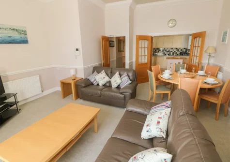 The living area at 6 South Beach Court, Tenby