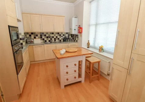 The kitchen at 6 South Beach Court, Tenby
