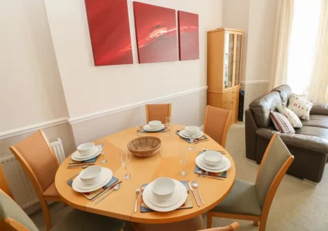 The dining area at 6 South Beach Court, Tenby