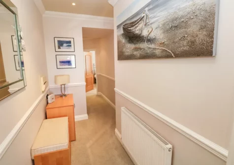 The hallway at 6 South Beach Court, Tenby