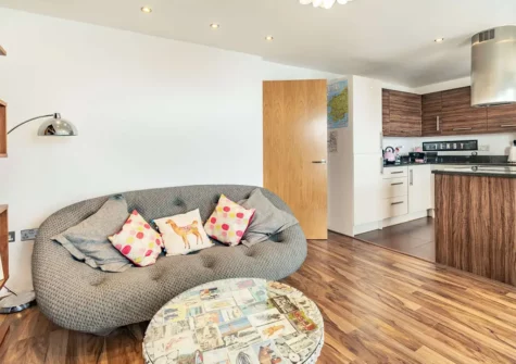 The living area at 8 Glendower House, Tenby