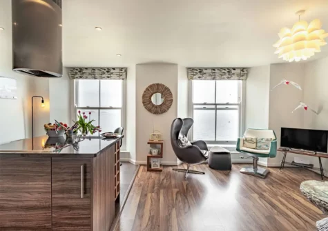 The living area at 8 Glendower House, Tenby