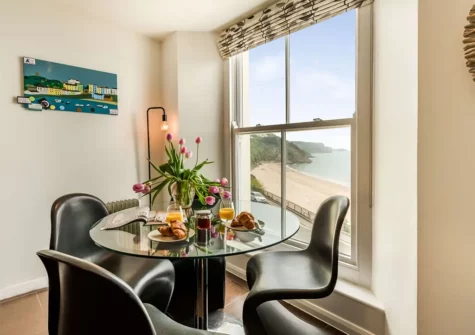 The dining area at 8 Glendower House, Tenby