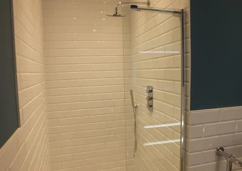 The shower room at Albert View 1, Tenby