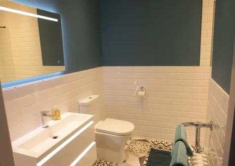 The shower room at Albert View 1, Tenby