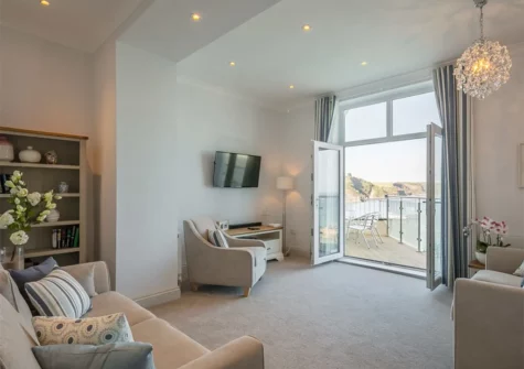 The living area at Apartment 3, Royal Victoria Court, Tenby
