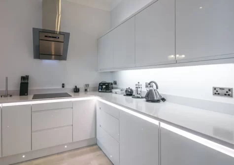 The kitchen at Apartment 3, Royal Victoria Court, Tenby