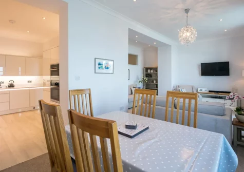 The dining area at Apartment 3, Royal Victoria Court, Tenby
