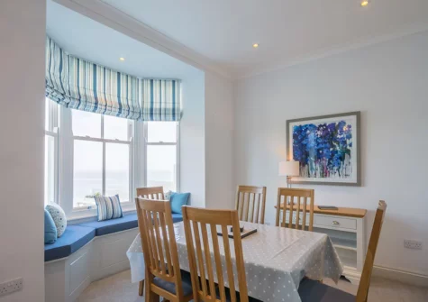 The dining area at Apartment 3, Royal Victoria Court, Tenby