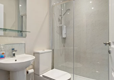 The shower room at Ballyroan, East Williamston