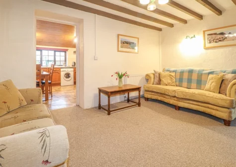The living room at Barn Court Cottage, Templeton