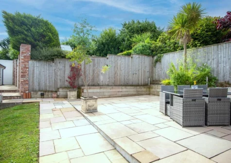 The patio & alfresco dining area at Bayview House, Saundersfoot