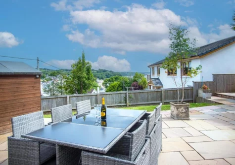 The patio & alfresco dining area at Bayview House, Saundersfoot