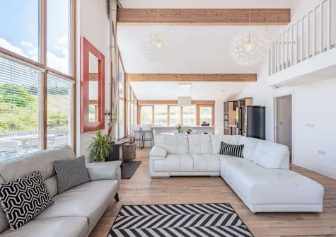 The living area at Boathouse On The Beach, Freshwater East