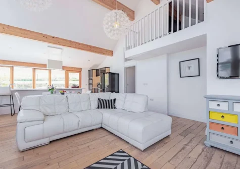 The living area at Boathouse On The Beach, Freshwater East