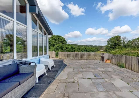 The patio at Boathouse On The Beach, Freshwater East