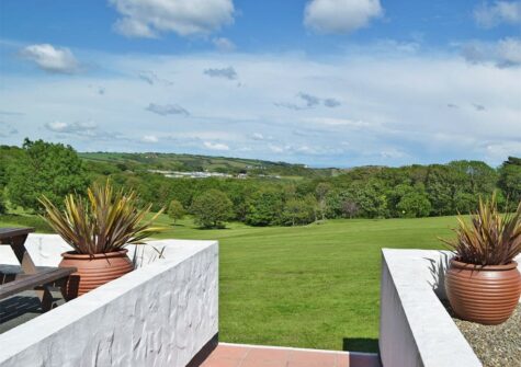 The view from outside Bravehearts, Celtic Haven Resort, Lydstep