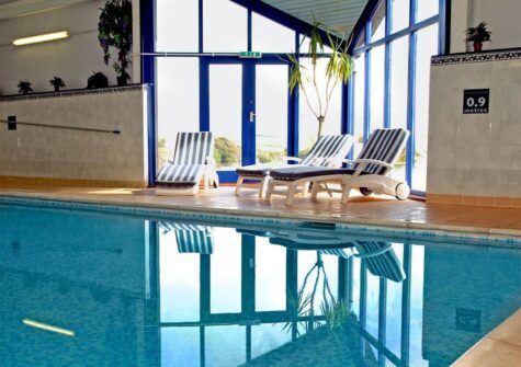 The indoor swimming pool at Celtic Haven Resort, Lydstep