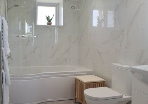 The bathroom at Bwthyn y Bugail, Penrhiw