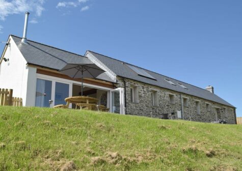 The patio & garden at Bwthyn y Bugail, Penrhiw