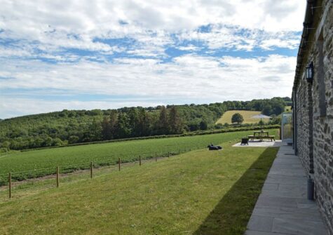 The patio & garden at Bwthyn y Bugail, Penrhiw