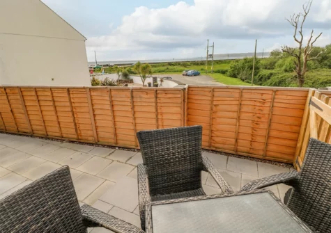 The patio at Caban Y Mor, Amroth