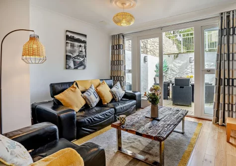 The living area at Caldey View 1, Tenby