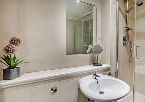 Bedroom #1 en-suite shower room at Caldey View 1, Tenby