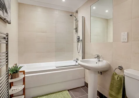 The bathroom at Caldey View 1, Tenby